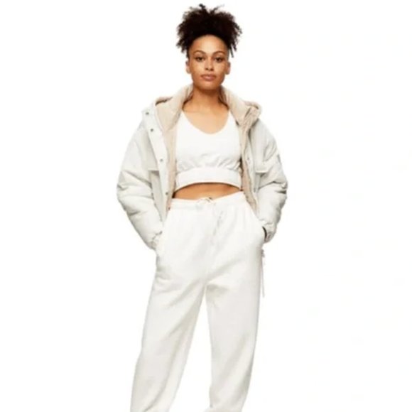 Beige Reversible Puffer Jacket Coat 